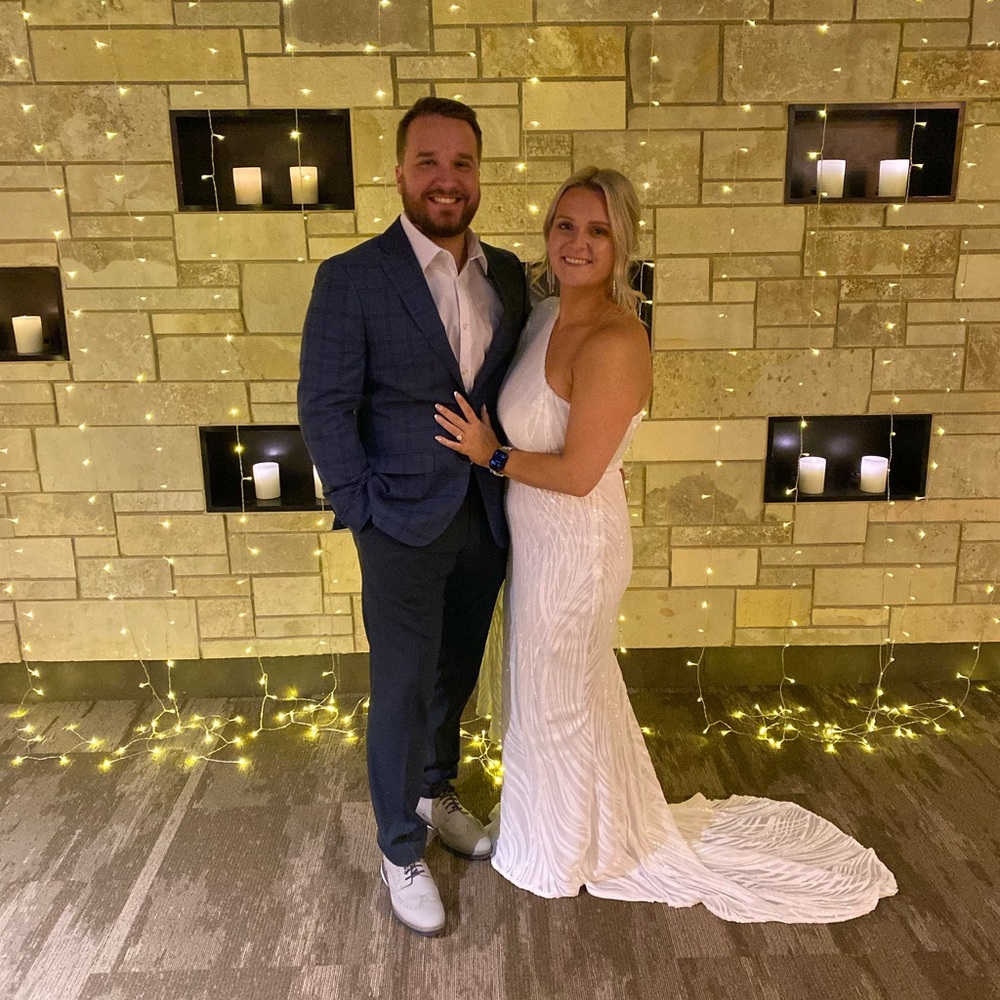 White Sequin One Shoulder Dress